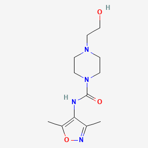 molecular formula C12H20N4O3 B7413867 N-(3,5-dimethyl-1,2-oxazol-4-yl)-4-(2-hydroxyethyl)piperazine-1-carboxamide 