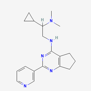 molecular formula C19H25N5 B7413873 1-cyclopropyl-N,N-dimethyl-N'-(2-pyridin-3-yl-6,7-dihydro-5H-cyclopenta[d]pyrimidin-4-yl)ethane-1,2-diamine 