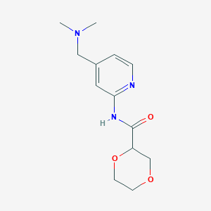 molecular formula C13H19N3O3 B7413923 N-[4-[(dimethylamino)methyl]pyridin-2-yl]-1,4-dioxane-2-carboxamide 