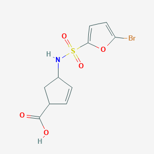 molecular formula C10H10BrNO5S B7413949 4-[(5-Bromofuran-2-yl)sulfonylamino]cyclopent-2-ene-1-carboxylic acid 