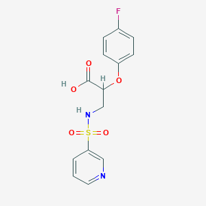 molecular formula C14H13FN2O5S B7413959 2-(4-Fluorophenoxy)-3-(pyridin-3-ylsulfonylamino)propanoic acid 