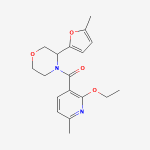 (2-Ethoxy-6-methylpyridin-3-yl)-[3-(5-methylfuran-2-yl)morpholin-4-yl]methanone