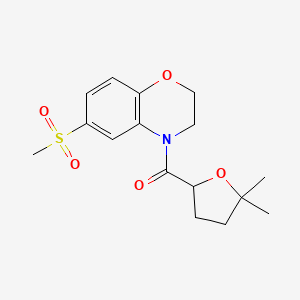 molecular formula C16H21NO5S B7413975 (5,5-Dimethyloxolan-2-yl)-(6-methylsulfonyl-2,3-dihydro-1,4-benzoxazin-4-yl)methanone 