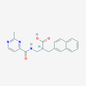 molecular formula C20H19N3O3 B7413994 2-[[(2-Methylpyrimidine-4-carbonyl)amino]methyl]-3-naphthalen-2-ylpropanoic acid 