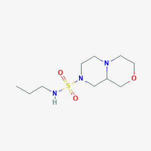 molecular formula C10H21N3O3S B7414025 N-propyl-3,4,6,7,9,9a-hexahydro-1H-pyrazino[2,1-c][1,4]oxazine-8-sulfonamide 