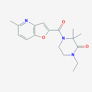 1-Ethyl-3,3-dimethyl-4-(5-methylfuro[3,2-b]pyridine-2-carbonyl)piperazin-2-one