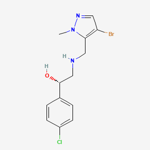 molecular formula C13H15BrClN3O B7414062 (1S)-2-[(4-bromo-2-methylpyrazol-3-yl)methylamino]-1-(4-chlorophenyl)ethanol 