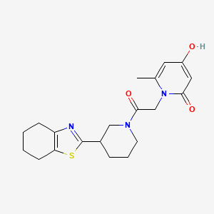 molecular formula C20H25N3O3S B7414081 4-Hydroxy-6-methyl-1-[2-oxo-2-[3-(4,5,6,7-tetrahydro-1,3-benzothiazol-2-yl)piperidin-1-yl]ethyl]pyridin-2-one 