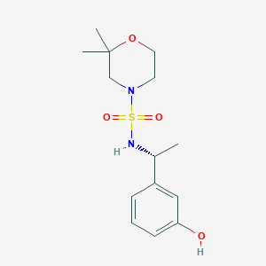 molecular formula C14H22N2O4S B7414099 N-[(1R)-1-(3-hydroxyphenyl)ethyl]-2,2-dimethylmorpholine-4-sulfonamide 