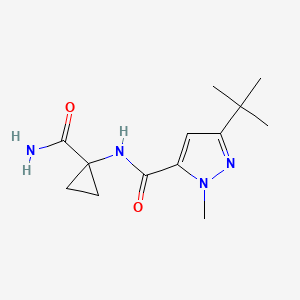 molecular formula C13H20N4O2 B7414108 5-tert-butyl-N-(1-carbamoylcyclopropyl)-2-methylpyrazole-3-carboxamide 