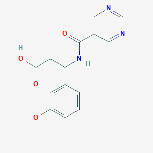 3-(3-Methoxyphenyl)-3-(pyrimidine-5-carbonylamino)propanoic acid