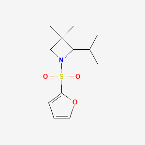 molecular formula C12H19NO3S B7414150 1-(Furan-2-ylsulfonyl)-3,3-dimethyl-2-propan-2-ylazetidine 