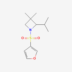 molecular formula C12H19NO3S B7414153 1-(Furan-3-ylsulfonyl)-3,3-dimethyl-2-propan-2-ylazetidine 