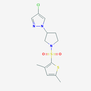 4-Chloro-1-[1-(3,5-dimethylthiophen-2-yl)sulfonylpyrrolidin-3-yl]pyrazole