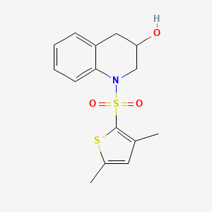 molecular formula C15H17NO3S2 B7414212 1-(3,5-dimethylthiophen-2-yl)sulfonyl-3,4-dihydro-2H-quinolin-3-ol 