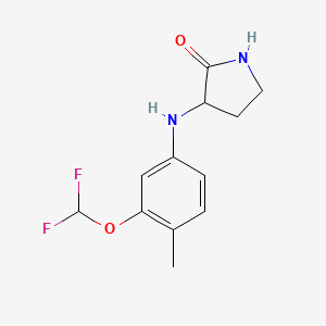 molecular formula C12H14F2N2O2 B7414216 3-[3-(Difluoromethoxy)-4-methylanilino]pyrrolidin-2-one 