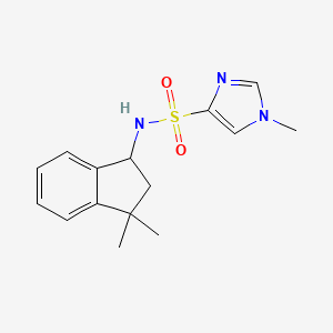 molecular formula C15H19N3O2S B7414226 N-(3,3-dimethyl-1,2-dihydroinden-1-yl)-1-methylimidazole-4-sulfonamide 