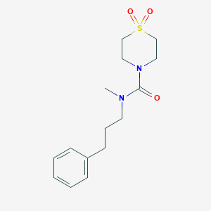 N-methyl-1,1-dioxo-N-(3-phenylpropyl)-1,4-thiazinane-4-carboxamide