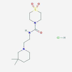 N-[2-(3,3-dimethylpiperidin-1-yl)ethyl]-1,1-dioxo-1,4-thiazinane-4-carboxamide;hydrochloride