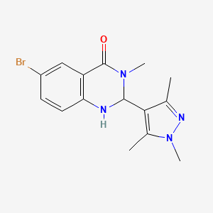 6-Bromo-3-methyl-2-(1,3,5-trimethylpyrazol-4-yl)-1,2-dihydroquinazolin-4-one