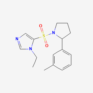 1-Ethyl-5-[2-(3-methylphenyl)pyrrolidin-1-yl]sulfonylimidazole