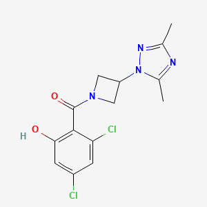 (2,4-Dichloro-6-hydroxyphenyl)-[3-(3,5-dimethyl-1,2,4-triazol-1-yl)azetidin-1-yl]methanone