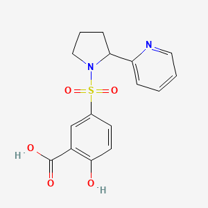 2-Hydroxy-5-(2-pyridin-2-ylpyrrolidin-1-yl)sulfonylbenzoic acid