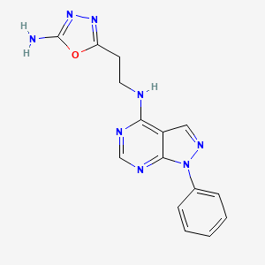 5-[2-[(1-Phenylpyrazolo[3,4-d]pyrimidin-4-yl)amino]ethyl]-1,3,4-oxadiazol-2-amine