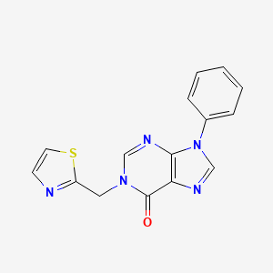 9-Phenyl-1-(1,3-thiazol-2-ylmethyl)purin-6-one