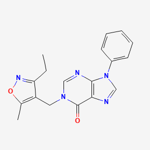 1-[(3-Ethyl-5-methyl-1,2-oxazol-4-yl)methyl]-9-phenylpurin-6-one