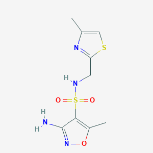 3-amino-5-methyl-N-[(4-methyl-1,3-thiazol-2-yl)methyl]-1,2-oxazole-4-sulfonamide