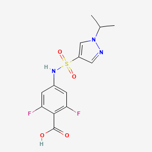 2,6-Difluoro-4-[(1-propan-2-ylpyrazol-4-yl)sulfonylamino]benzoic acid