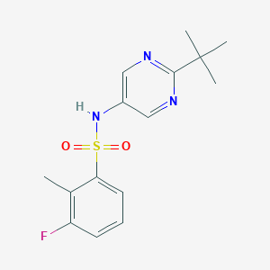 molecular formula C15H18FN3O2S B7414418 N-(2-tert-butylpyrimidin-5-yl)-3-fluoro-2-methylbenzenesulfonamide 