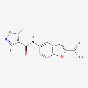 molecular formula C15H12N2O5 B7414437 5-[(3,5-Dimethyl-1,2-oxazole-4-carbonyl)amino]-1-benzofuran-2-carboxylic acid 