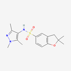 2,2-dimethyl-N-(1,3,5-trimethylpyrazol-4-yl)-3H-1-benzofuran-5-sulfonamide