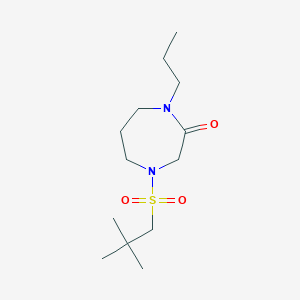 molecular formula C13H26N2O3S B7414488 4-(2,2-Dimethylpropylsulfonyl)-1-propyl-1,4-diazepan-2-one 