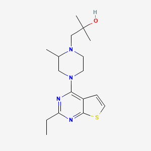 1-[4-(2-Ethylthieno[2,3-d]pyrimidin-4-yl)-2-methylpiperazin-1-yl]-2-methylpropan-2-ol