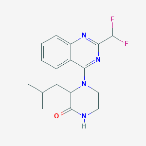 molecular formula C17H20F2N4O B7414557 4-[2-(Difluoromethyl)quinazolin-4-yl]-3-(2-methylpropyl)piperazin-2-one 