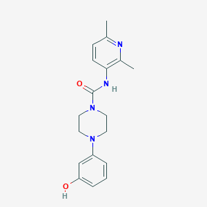 molecular formula C18H22N4O2 B7414574 N-(2,6-dimethylpyridin-3-yl)-4-(3-hydroxyphenyl)piperazine-1-carboxamide 