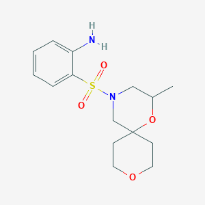 2-[(2-Methyl-1,9-dioxa-4-azaspiro[5.5]undecan-4-yl)sulfonyl]aniline