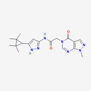 2-(1-methyl-4-oxopyrazolo[3,4-d]pyrimidin-5-yl)-N-[5-(2,2,3,3-tetramethylcyclopropyl)-1H-pyrazol-3-yl]acetamide