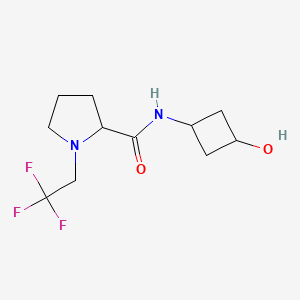 molecular formula C11H17F3N2O2 B7414713 N-(3-hydroxycyclobutyl)-1-(2,2,2-trifluoroethyl)pyrrolidine-2-carboxamide 