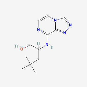 molecular formula C12H19N5O B7414718 4,4-Dimethyl-2-([1,2,4]triazolo[4,3-a]pyrazin-8-ylamino)pentan-1-ol 