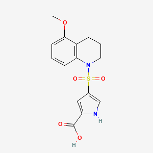 4-[(5-methoxy-3,4-dihydro-2H-quinolin-1-yl)sulfonyl]-1H-pyrrole-2-carboxylic acid