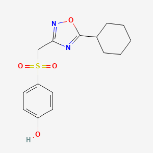 4-[(5-Cyclohexyl-1,2,4-oxadiazol-3-yl)methylsulfonyl]phenol