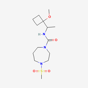 molecular formula C14H27N3O4S B7414773 N-[1-(1-methoxycyclobutyl)ethyl]-4-methylsulfonyl-1,4-diazepane-1-carboxamide 