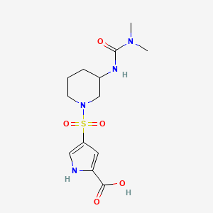 molecular formula C13H20N4O5S B7414777 4-[3-(dimethylcarbamoylamino)piperidin-1-yl]sulfonyl-1H-pyrrole-2-carboxylic acid 