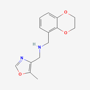 molecular formula C14H16N2O3 B7414796 1-(2,3-dihydro-1,4-benzodioxin-5-yl)-N-[(5-methyl-1,3-oxazol-4-yl)methyl]methanamine 