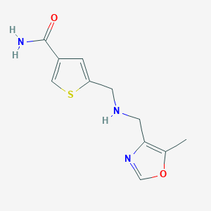 molecular formula C11H13N3O2S B7414800 5-[[(5-Methyl-1,3-oxazol-4-yl)methylamino]methyl]thiophene-3-carboxamide 