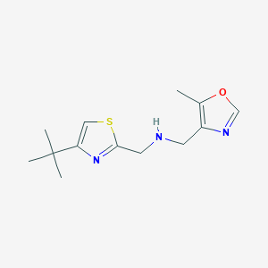 molecular formula C13H19N3OS B7414805 N-[(4-tert-butyl-1,3-thiazol-2-yl)methyl]-1-(5-methyl-1,3-oxazol-4-yl)methanamine 